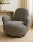 Liana Wooden Swivel Lounge chair - Dark Grey