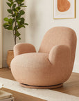 Liana Wooden Swivel Lounge chair - Rose Brown