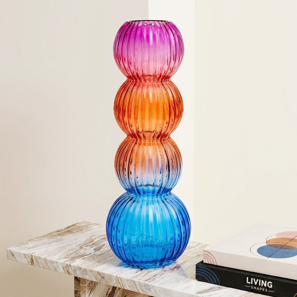 Cosmos Multicolour Stacked Glass Table Vase