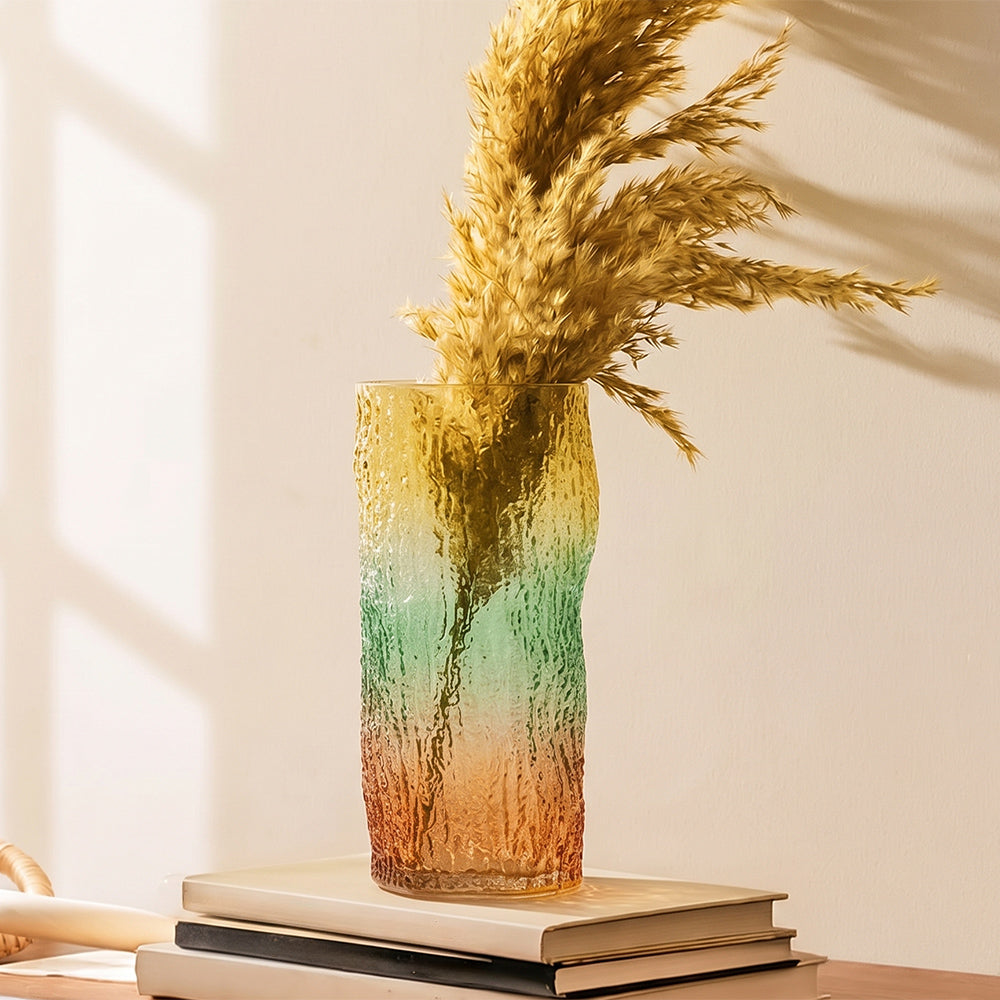 Reflection Yellow and Orange Ombre Glass Table Vase