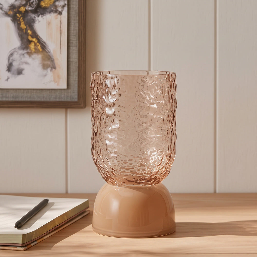 Asta Peach Textured Glass Table Vase