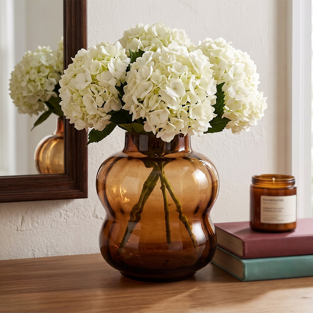 Sion Amber Brown Glass Table Vase