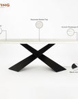 Immune Marbel 8 Seater Dining Table with Iron - Black