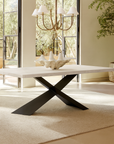 Immune Marbel 8 Seater Dining Table with Iron - Black