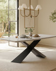 Immune Marble 8 Seater Dining Table with Iron - Black