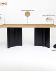 Omar Marbel 8 Seater Dining Table with Iron - Black