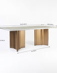 Omar Marbel Dining Table with Iron - Brass