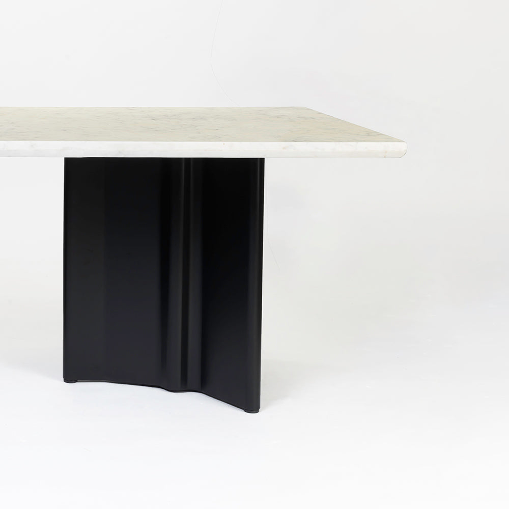 Omar Marble 8 Seater Dining Table with Iron - Black - Baswada
