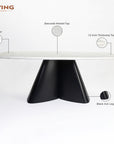 Chrome Marbel 8 Seater Dining Table with Iron - Black