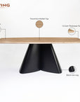 Chrome Marbel 8 Seater Dining Table with Iron - Black