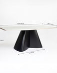 Chrome Marbel Dining Table with Iron - Black