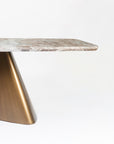 Chrome Marbel Dining Table with Iron - Brass