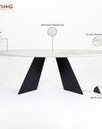 Bootsy Marbel 8 Seater Dining Table with Iron - Black