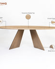 Bootsy Marbel 8 Seater Dining Table with Iron - Brass