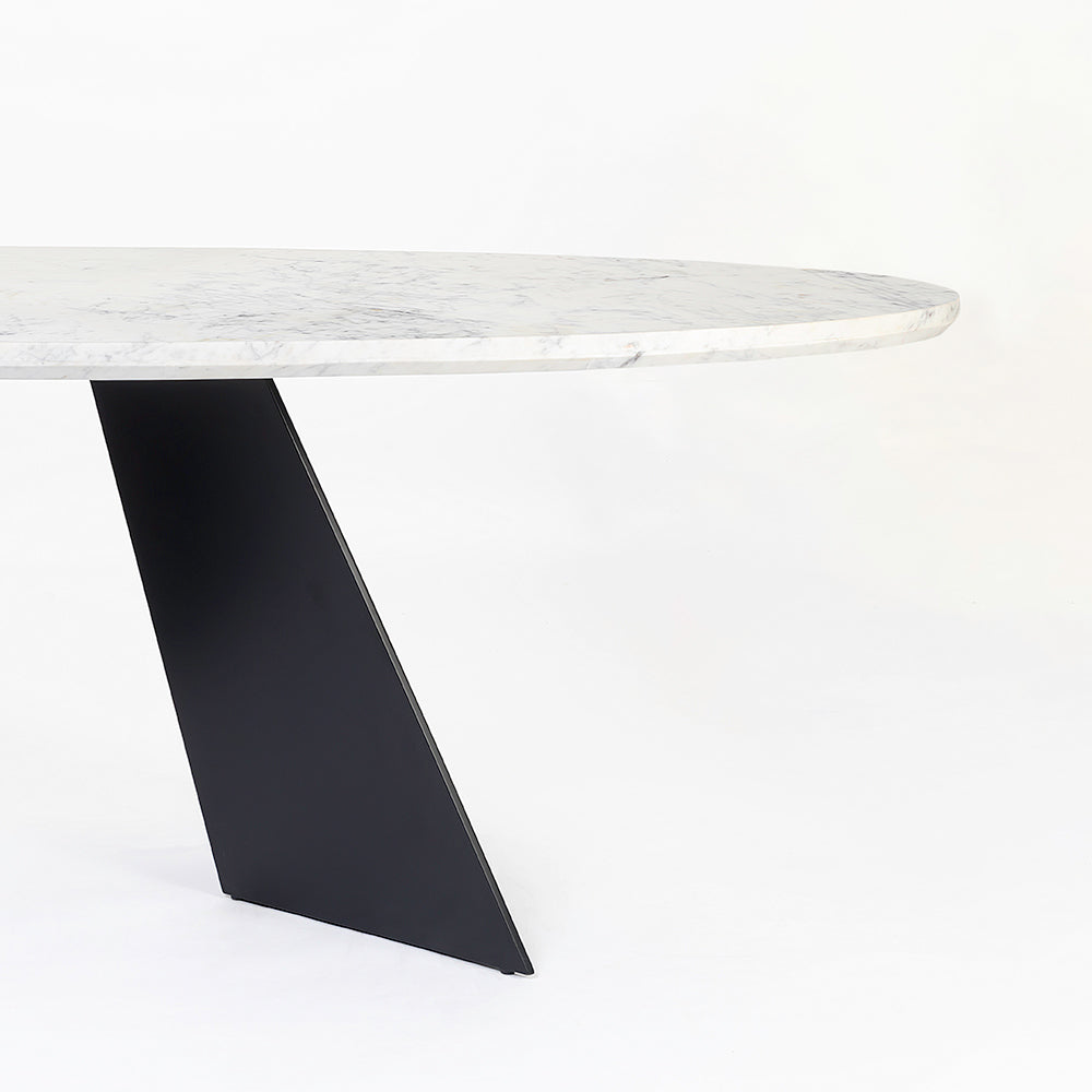 Bootsy Marble 8 Seater Dining Table with Iron - Black - Baswada