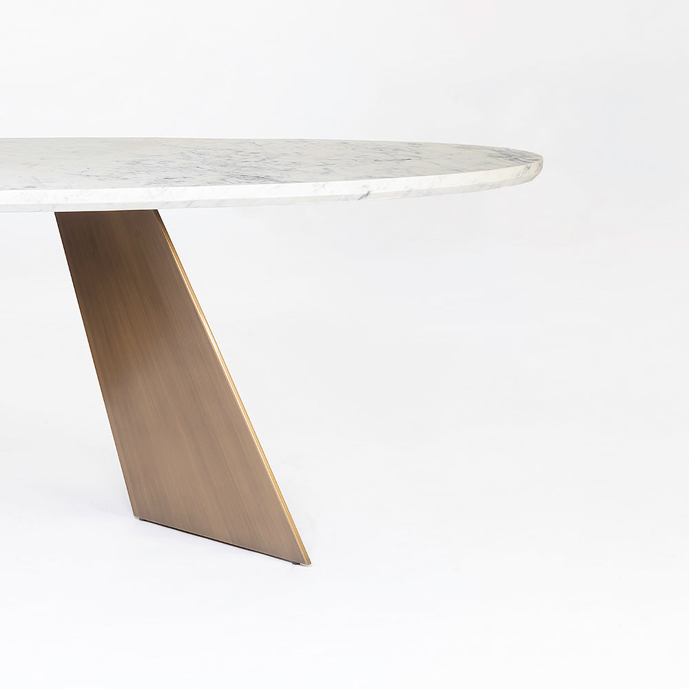 Bootsy Marble 8 Seater Dining Table with Iron - Brass - Baswada