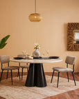 Duster Marbel 6 Seater Dining Table with Iron - Black