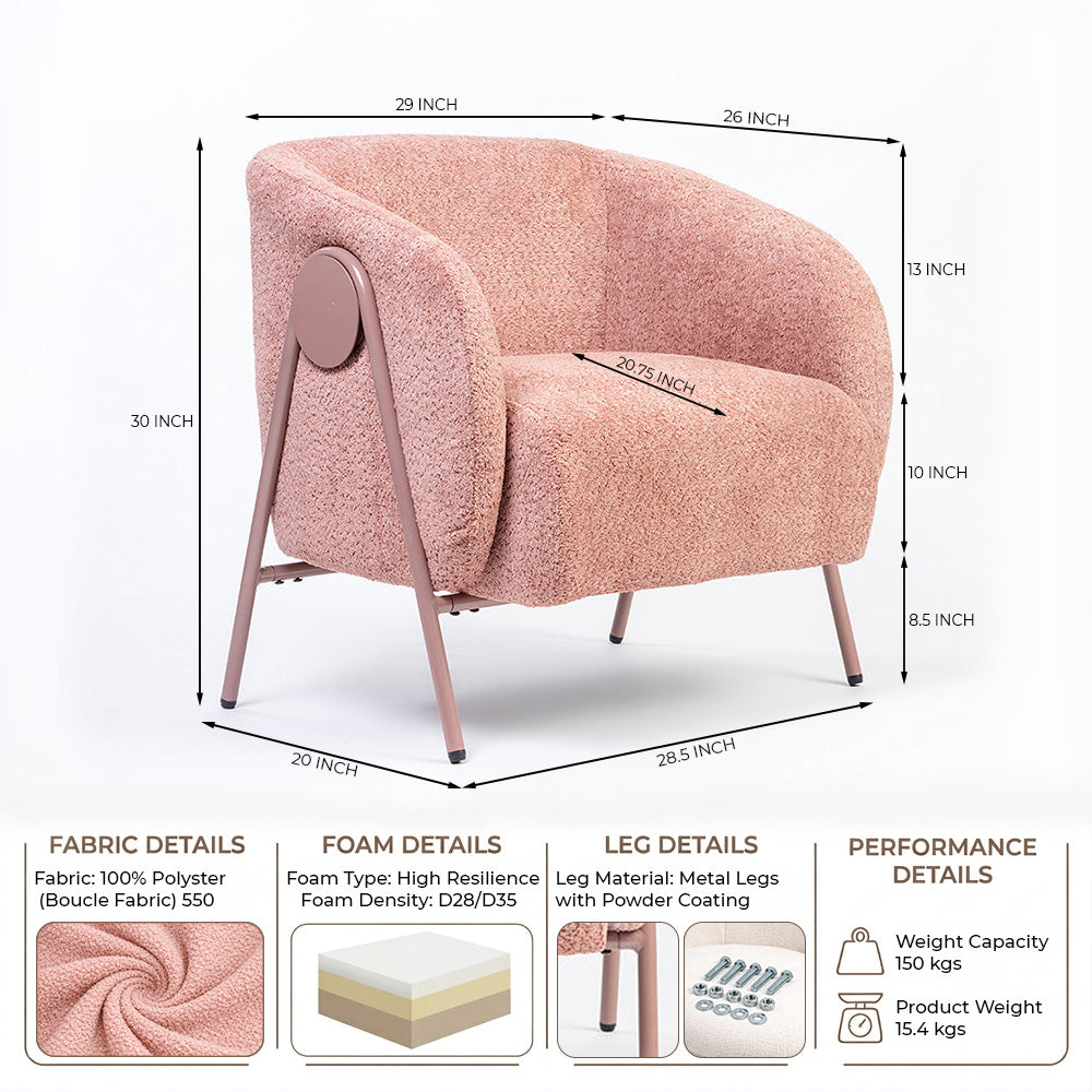 Sunbeam Lounge Chair - Rose brown