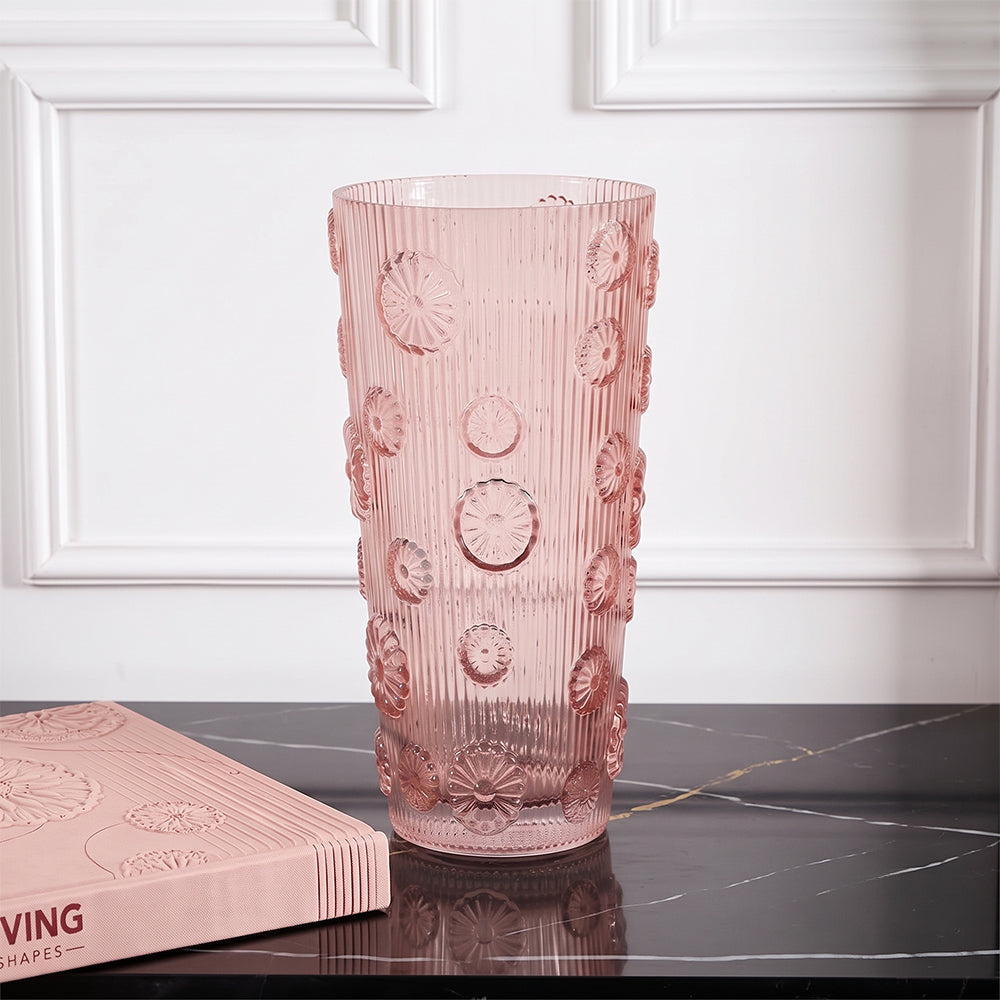 Valleara Grove Pink Textured Glass Small Table Vase