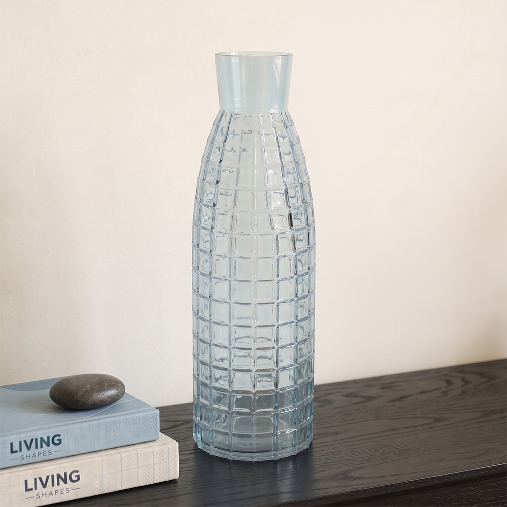 Nexa Pulse Light Blue Textured Glass Large Table Vase
