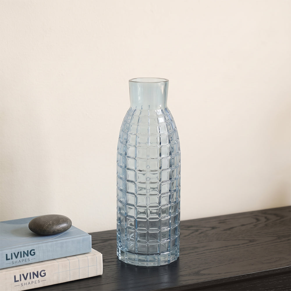 Nexa Pulse Light Blue Textured Glass Small Table Vase
