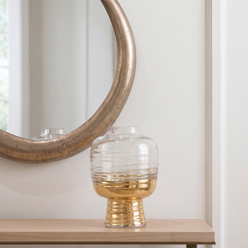 Lavande Charm Clear and Gold Glass Small Table Vase