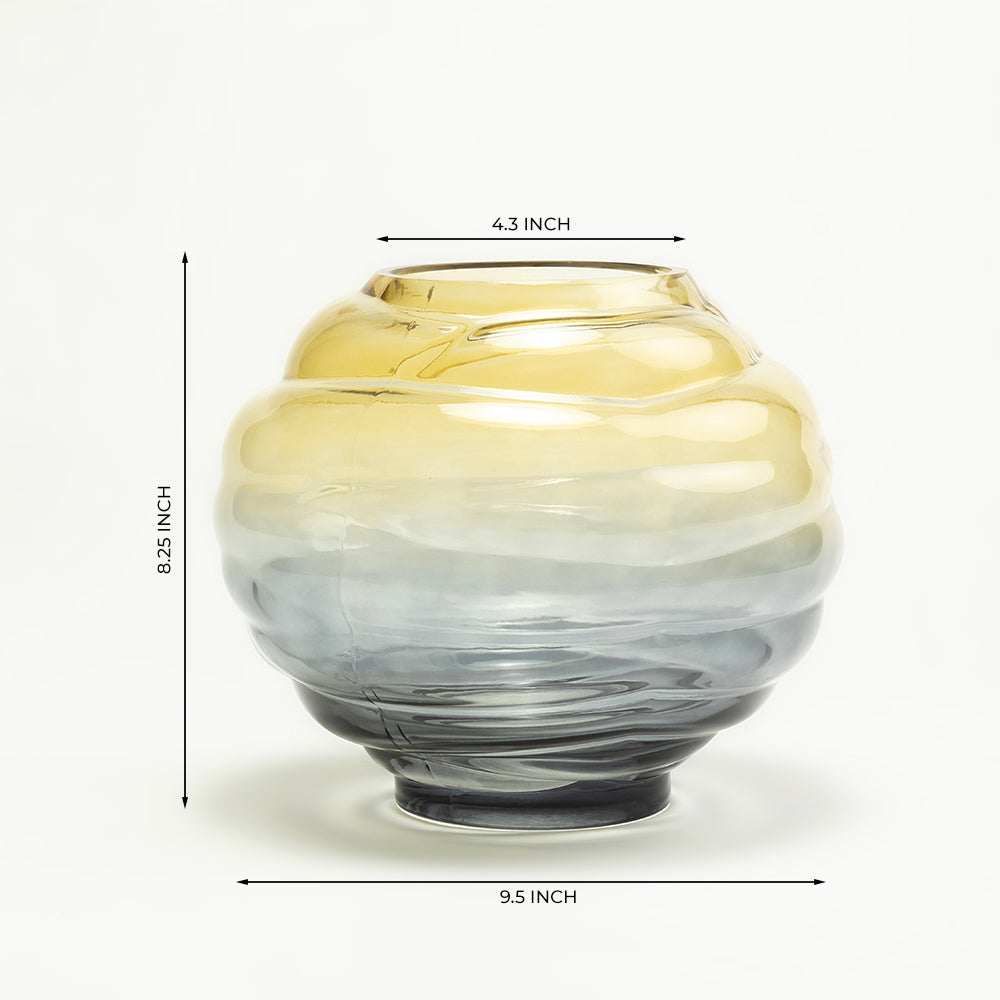 Dynaris Edge Glass Vase Set of 3 - All Large Medium Small