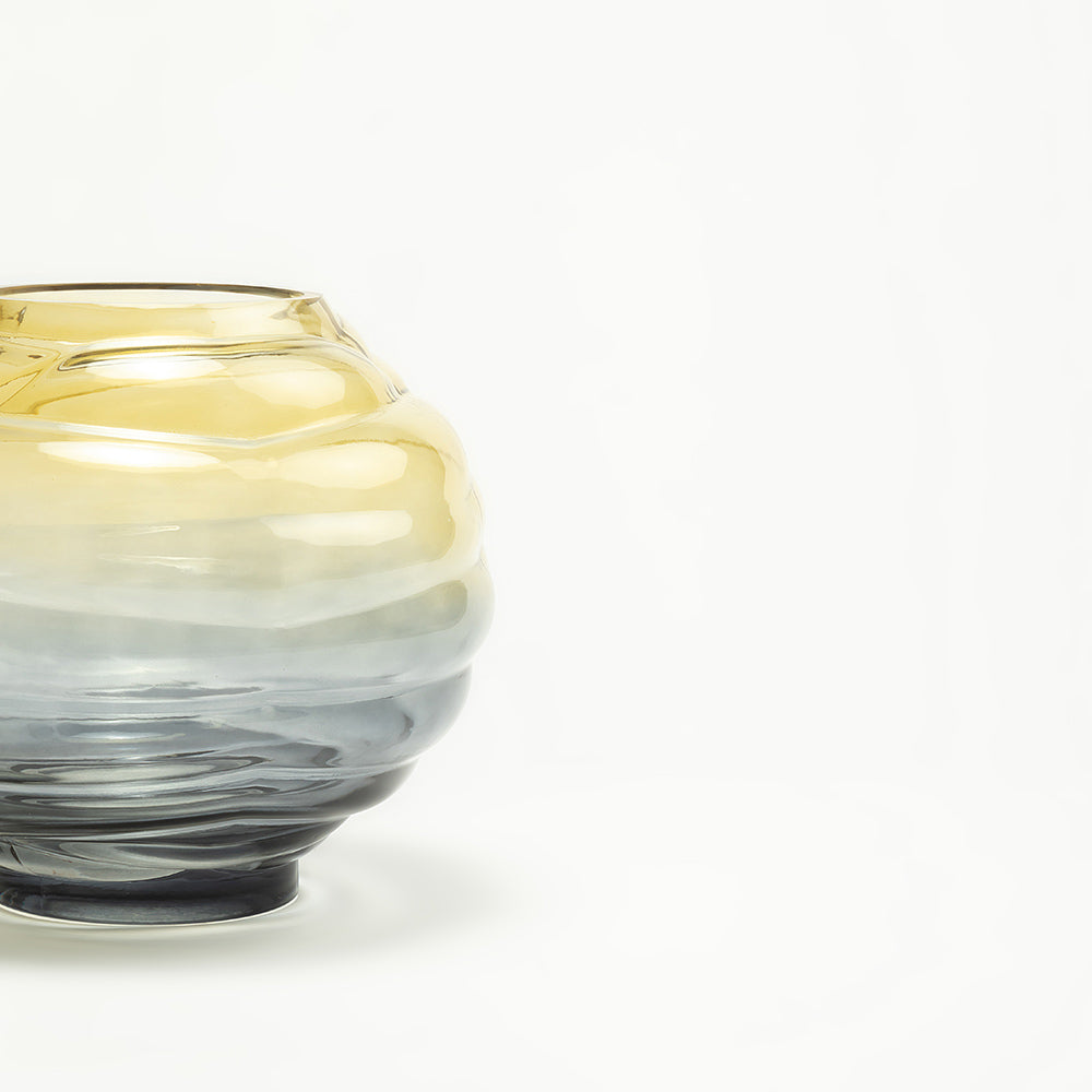 Dynaris Edge Glass Vase Set of 3 - All Large Medium Small