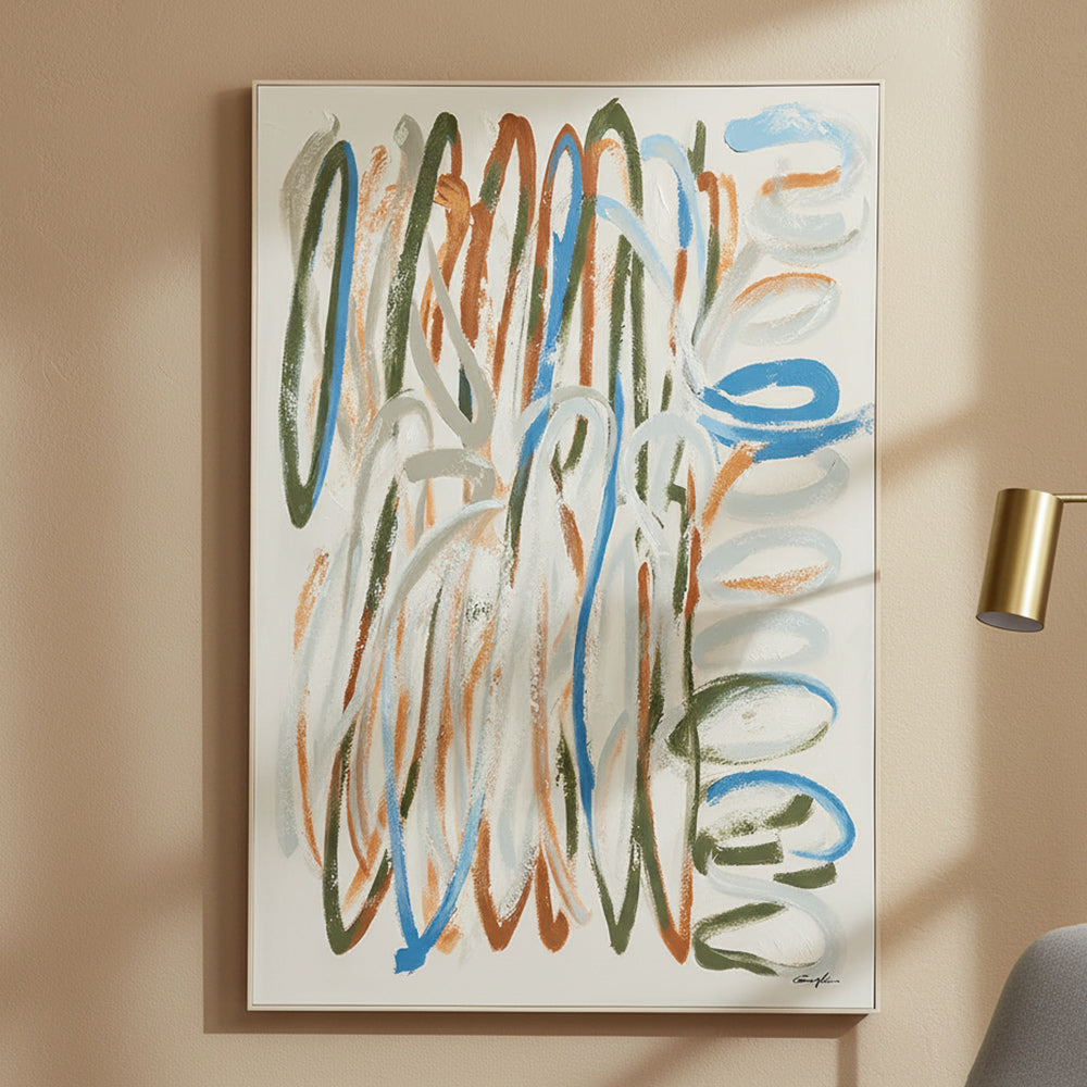 Abstract wall painting for modern decor.