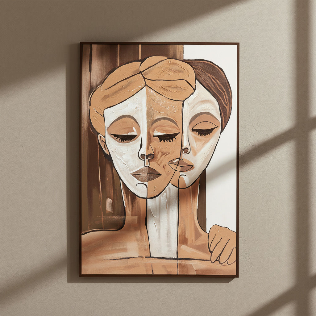 Modern dual-tone portrait painting.