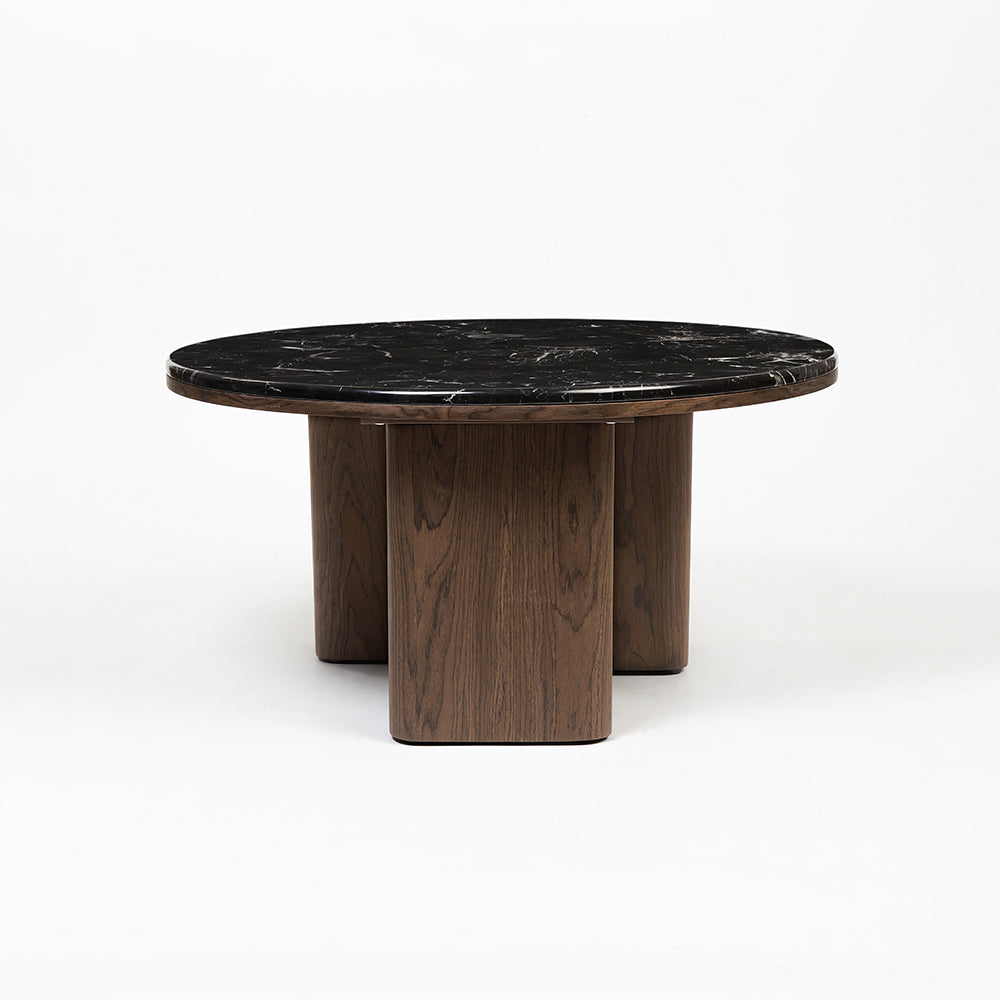 Elaris Black Marble Top Wooden Coffee Table Set of 2