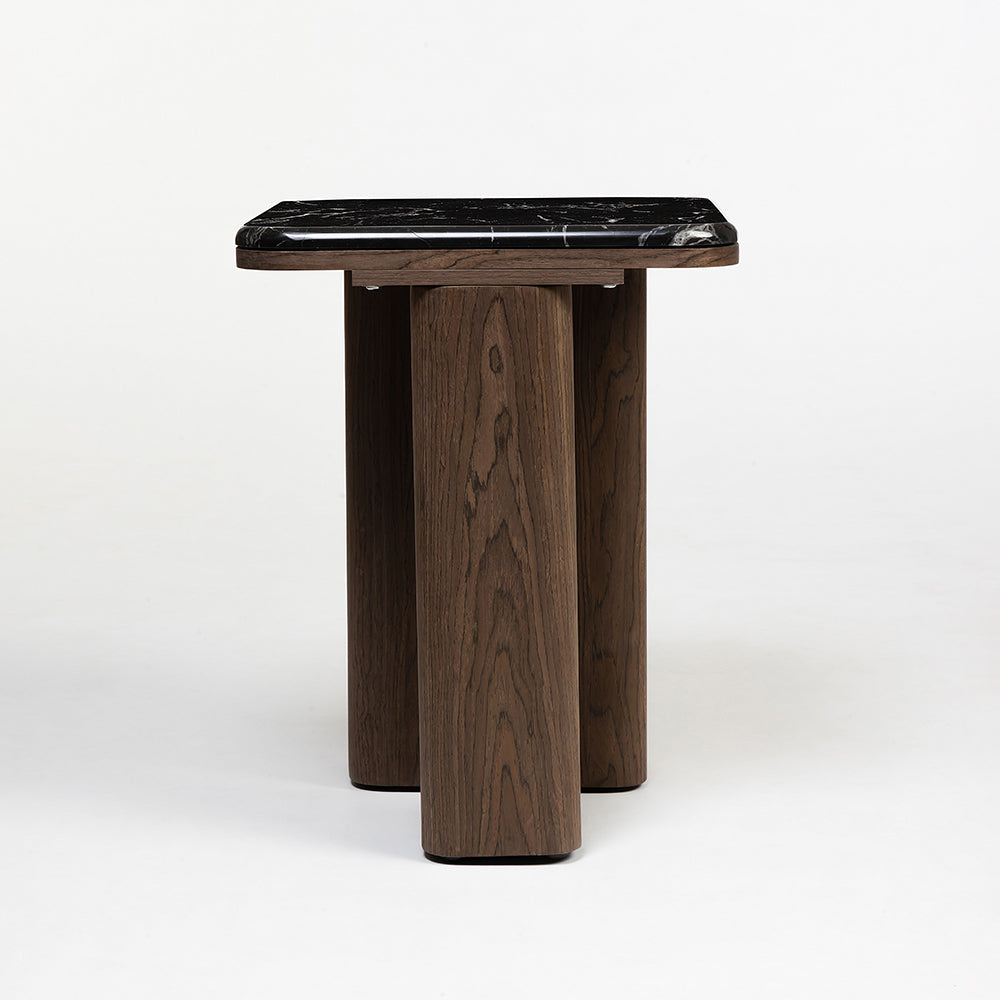 Elaris Black Marble Top Wooden Coffee Table Set of 2