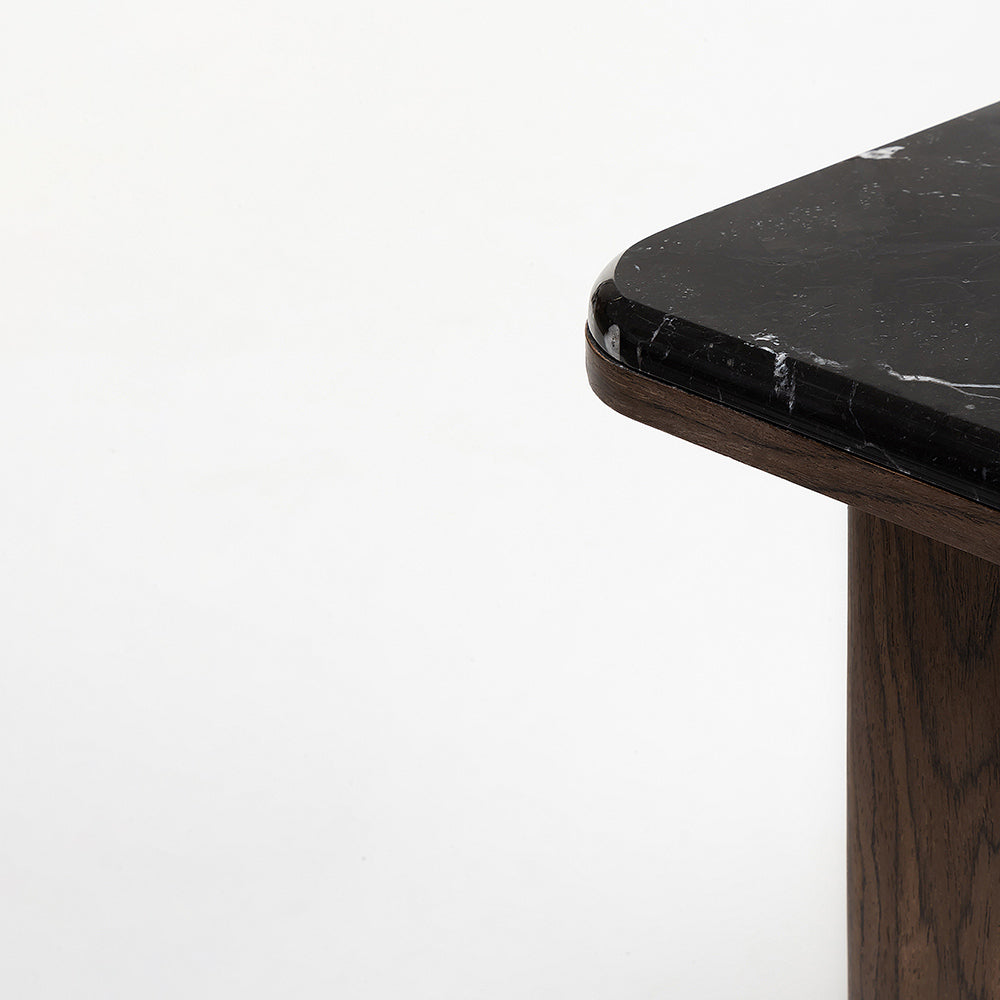 Elaris Black Marble Top Wooden Square Coffee Table - Small