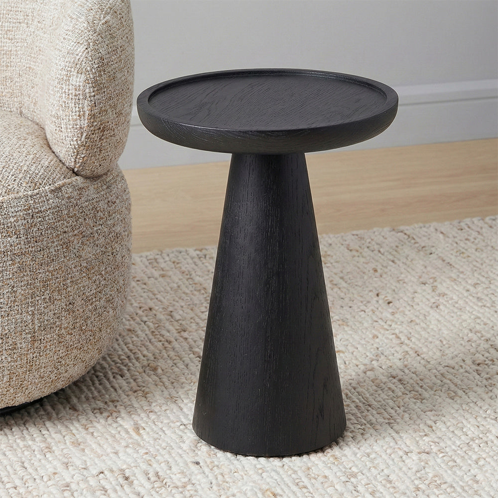 Arclume Black Round Pedestal Table - Small