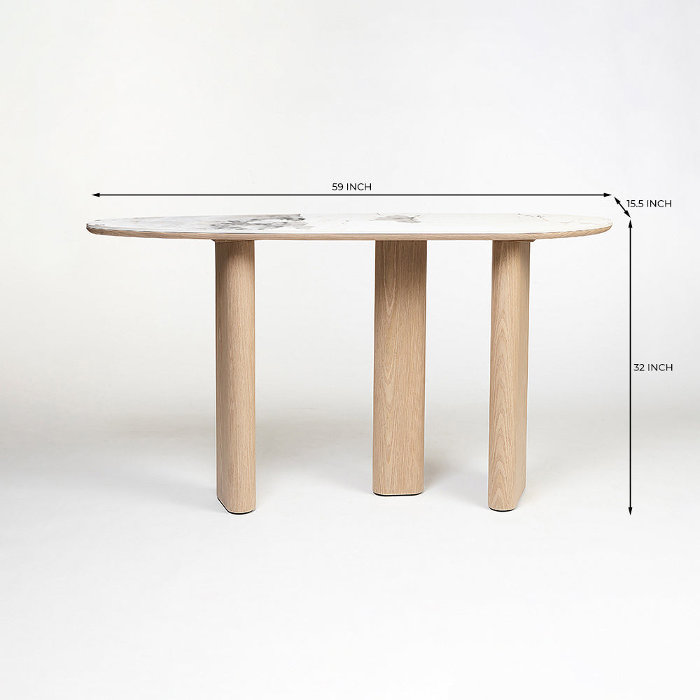 Synergon Daniela Marble Top Console Table