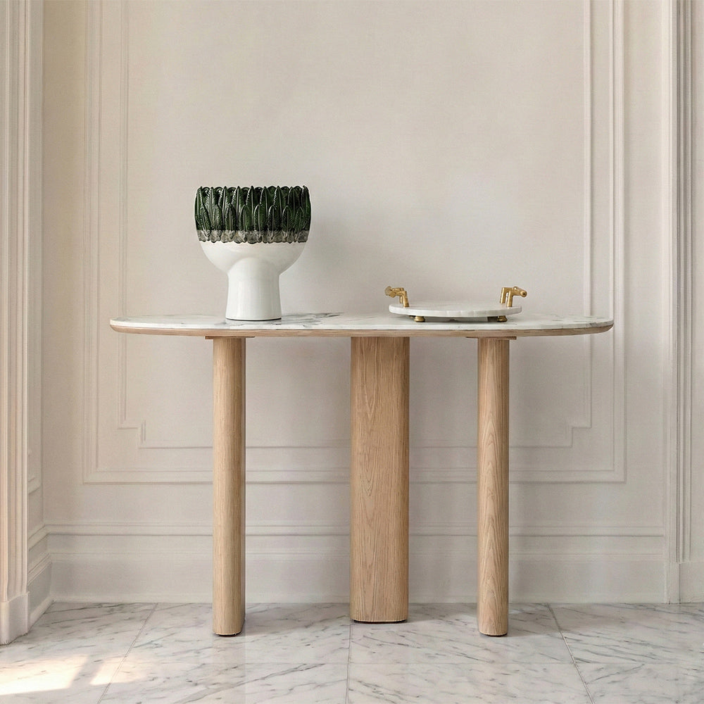 Synergon Daniela Marble Top Console Table
