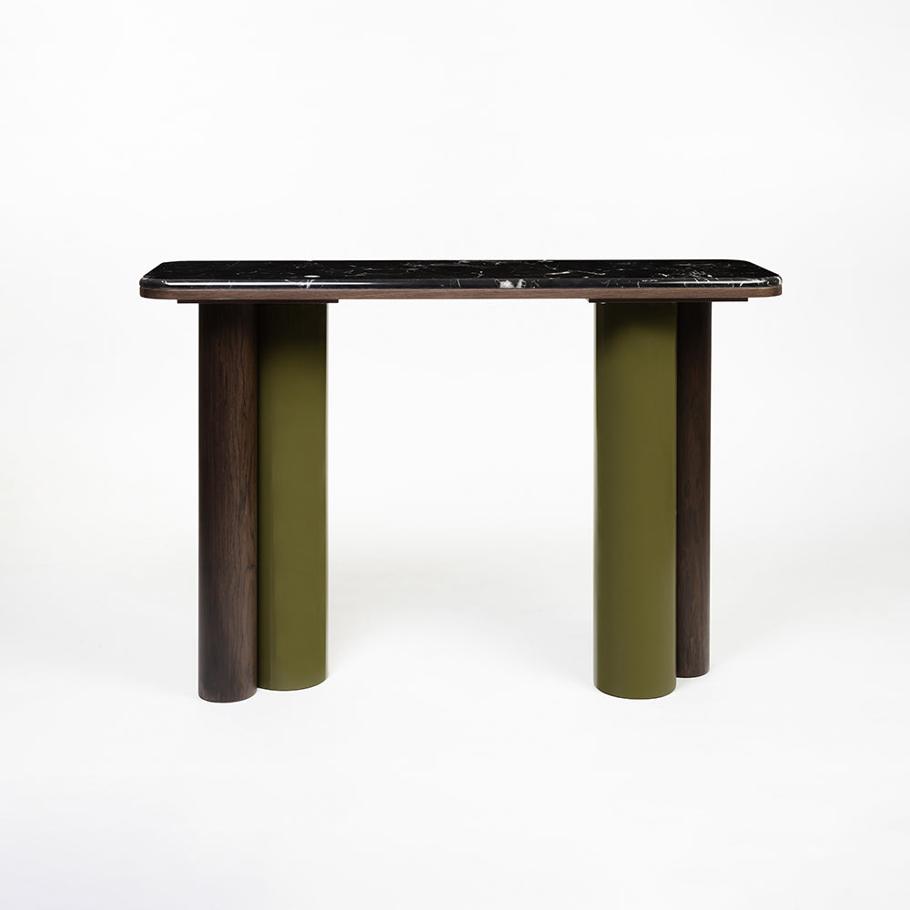 Jakob Cane Marble Top Console Table