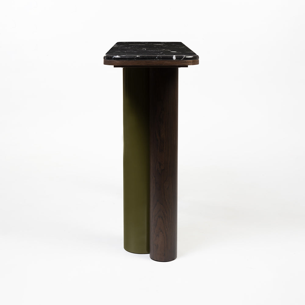 Jakob Cane Marble Top Console Table