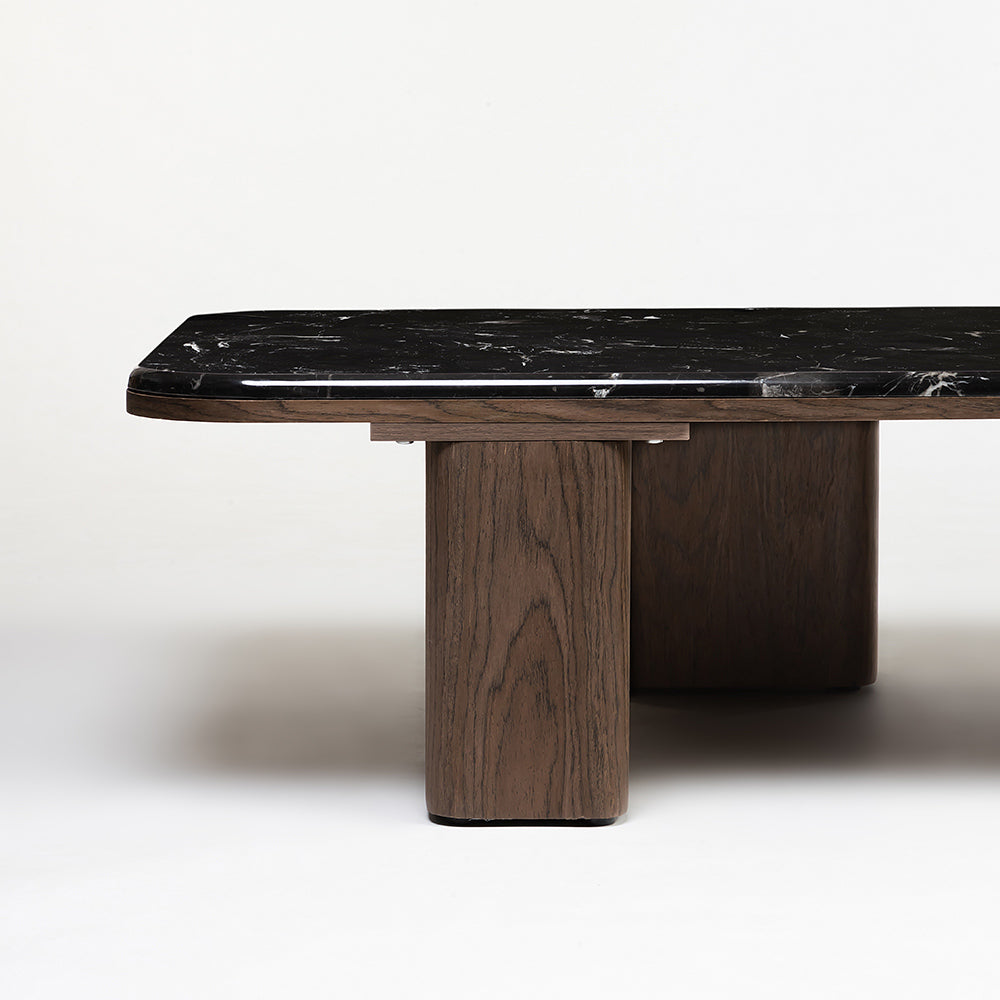 Lakesona Sherwin Rectangular Black Marble Coffee Table