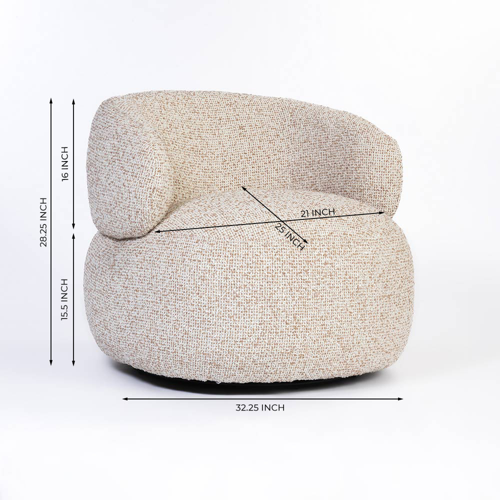 Velmora Erika Swivel Sofa - Beige