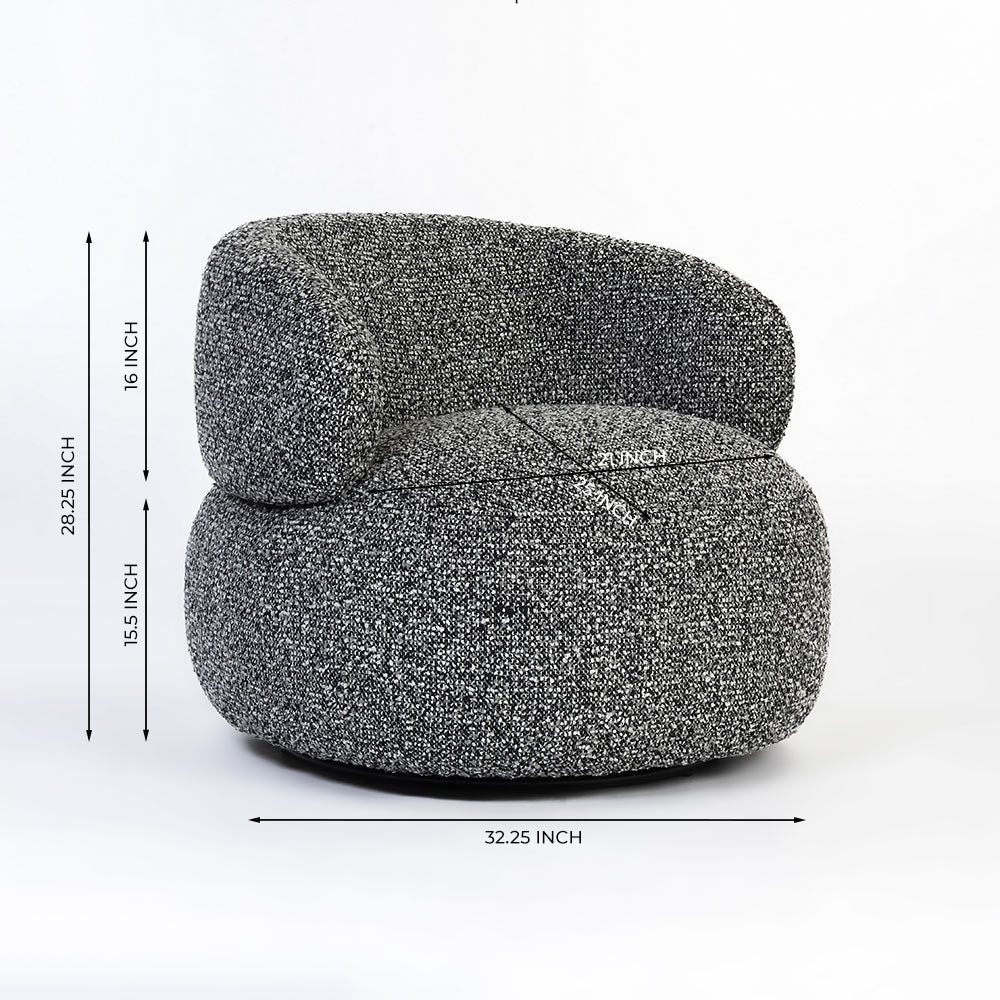 Velmora Erika Swivel Sofa - Black