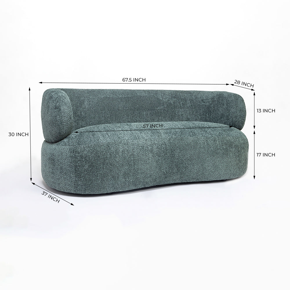 Sofelle Aicelle 2 Seater Sofa - Green