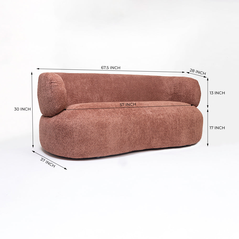 Sofelle Aicelle 2 Seater Sofa - Rose Brown