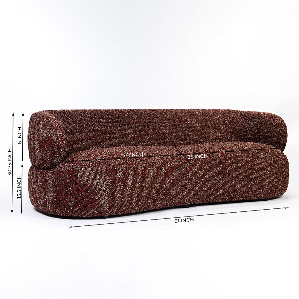 Calmire Arnies 3 Seater  Sofa - Red