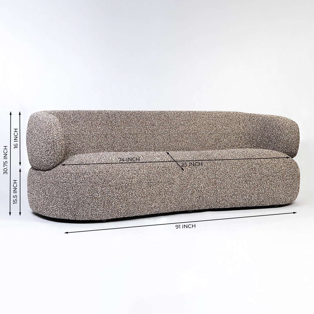 Calmire Arnies 3 Seater  Sofa - Taupe