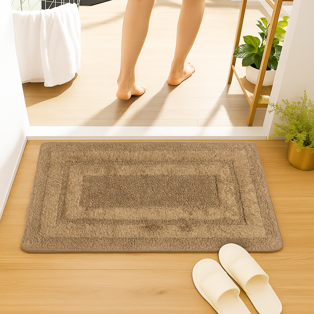 Rosavyn Bloom Bath Mat - Brown