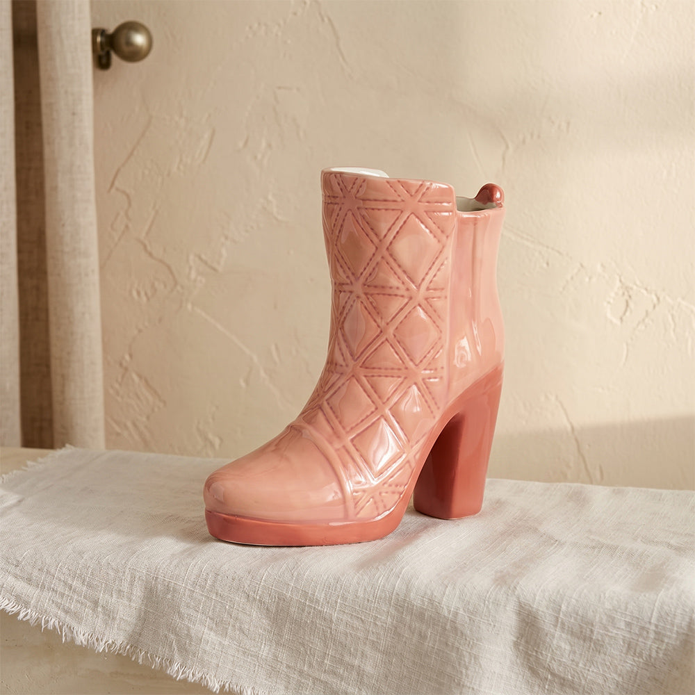 Mariselle Havier Peach Boot Ceramic Table Flower Pot