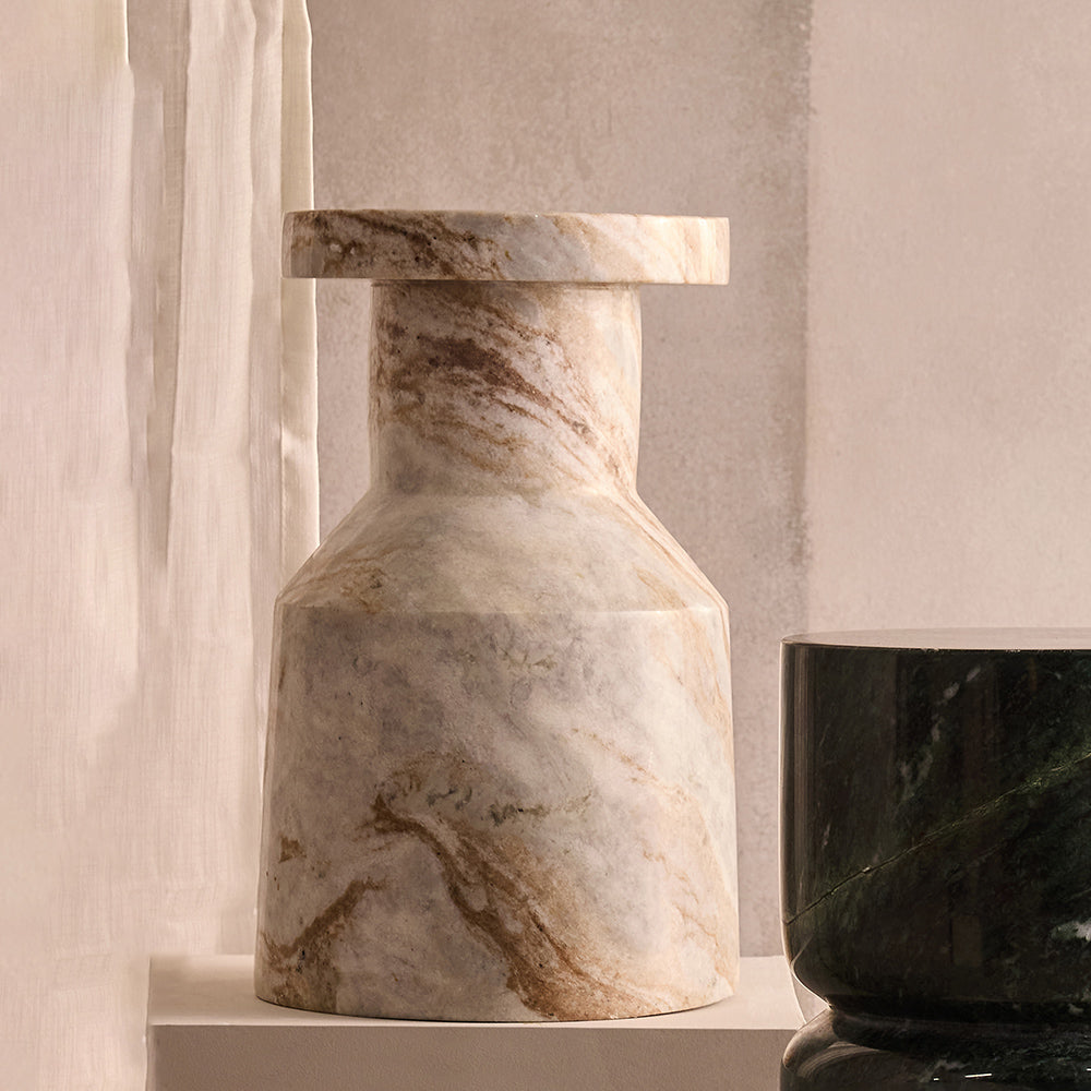 Banach Butterscotch Marble Accent Table