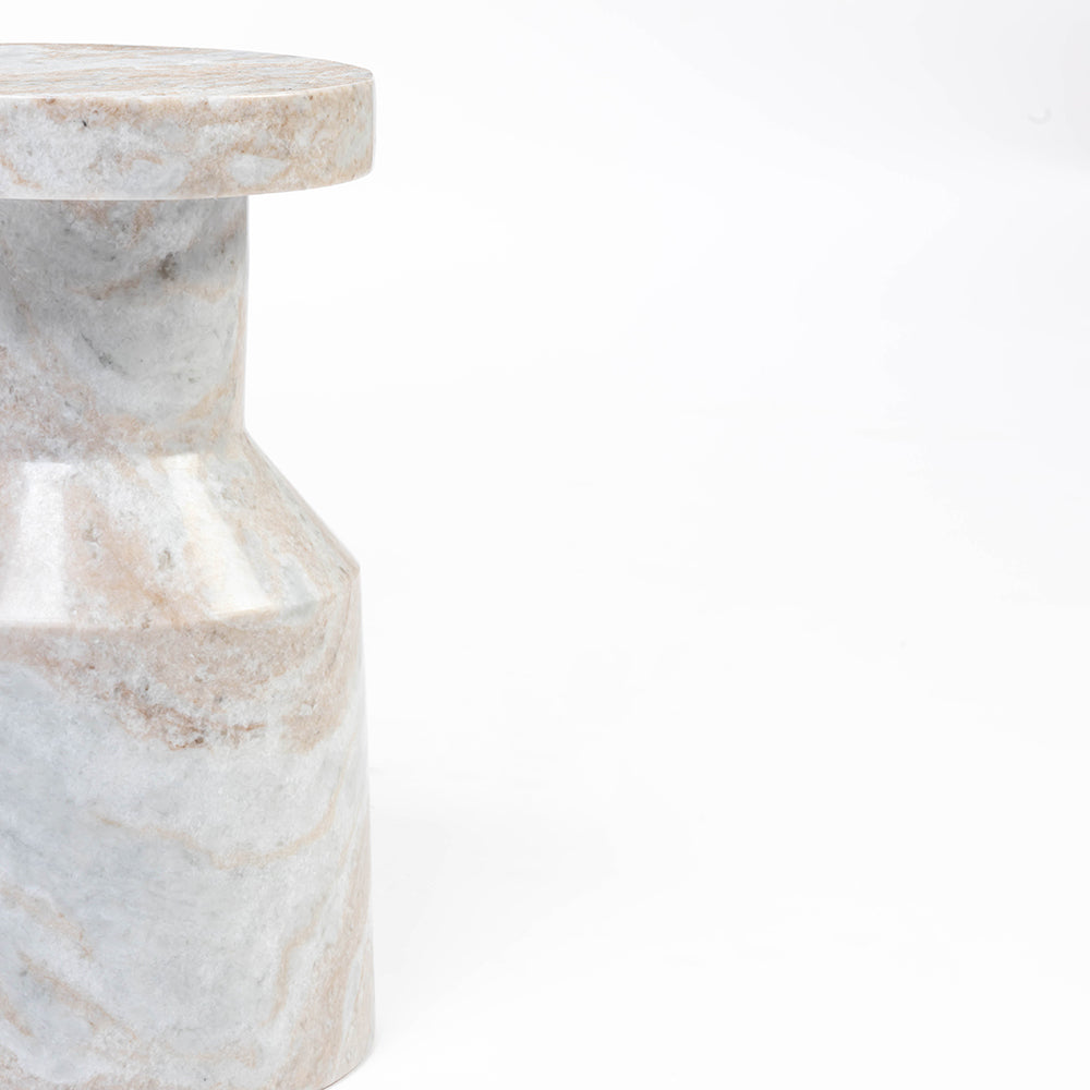 Banach Butterscotch Marble Accent Table