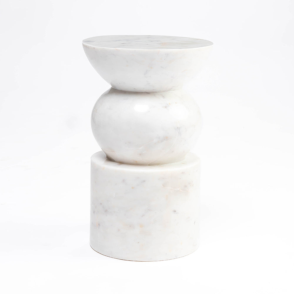 Booke White Purple Marble Accent Table